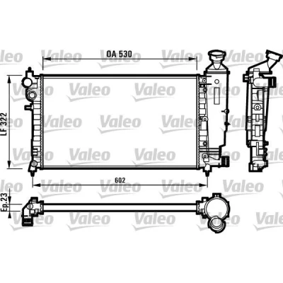 Bilde av VALEO 731526 Radiator Aluminium 530 322 23 med kjølemiddelregulator Kjøleribber satt sammen mekanisk PEUGEOT: 106 II Hatchback, I Hatchback
