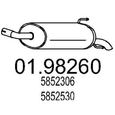 Bilde av MTS 01.98260 Sluttlyddemper 760 OPEL: Astra H Caravan, GTC