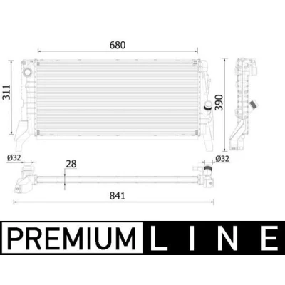 Bilde av MAHLE ORIGINAL CR 2312 000P Radiator 680 311 28 Kjøleribber loddet BMW: 2 Active Tourer
