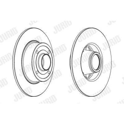Bilde av JURID 562939JC 1 Bremseskiver 240 8 4 fullt ut belagt uten hjullagersett, ABS sensorring RENAULT: CLIO 3, MEGANE 2, 2 Coupe Cabriolet