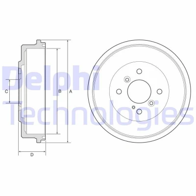 Bilde av DELPHI BF565 Bremsetrommel uten ABS sensorring, hjullager 273