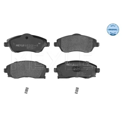 Bilde av MEYLE 025 232 2517 Bremseklosser ORIGINAL Quality framaksel med akustisk slitasjevarsel klammer, antihyle blikk