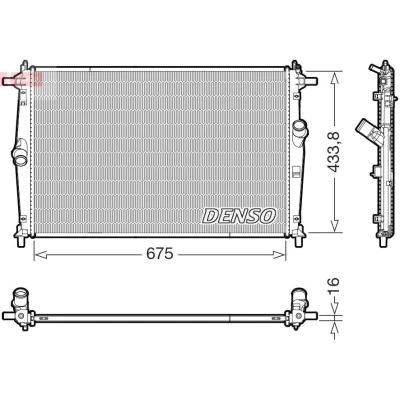 Bilde av DENSO DRM44054 Radiator 675mm 434mm 16mm