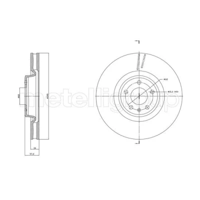 Bilde av METELLI 23 1865C Bremseskiver 349,0 34,0 5 68,0 ventilert spraylakkert AUDI: Q7, A4 B9 Allroad, A5 Sportback