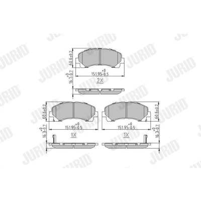 Bilde av JURID 573467J Bremseklosser med akustisk slitasjevarsel uten tilbehør ISUZU: D Max 1 Pickup, II Pick up,