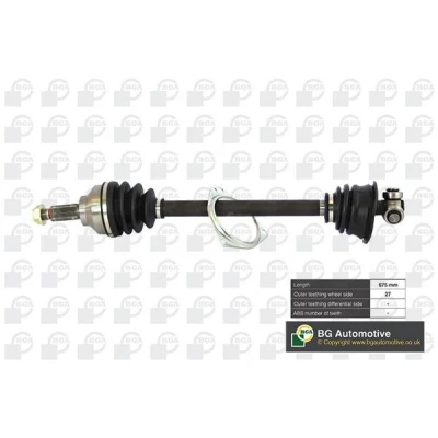 Bilde av BGA DS7319L Drivaksel framaksel venstre 675 NISSAN: Primastar Minibuss, RENAULT: TRAFIC 2 Kasten, Bus, OPEL: Vivaro A Combi