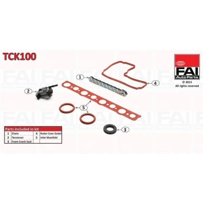 Bilde av FAI AutoParts TCK100 Registerkjedesett med tetning, uten tannhjul simplex, Boltkjede FORD: Galaxy Mk2 MPV, MONDEO 4, LAND ROVER: Discovery Sport