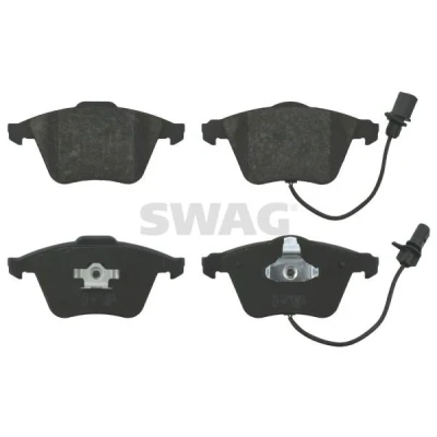 Bilde av SWAG 30 91 6584 Bremseklosser framaksel inkl. slitasjevarselkontakt med kolbleklips AUDI: A6 C6 Avant, A4 B7 A8 D3