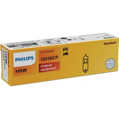 Bilde av Pære PHILIPS H6W BAX9s, bak, Foran eller Sideinstallasjon, passer mange bilmodeller, 000 00 01 72, 000000 008138, 002 544 31 9