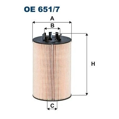 Bilde av FILTRON OE 651/7 Oljefilter Filterinnsats MERCEDES BENZ: ATEGO 3