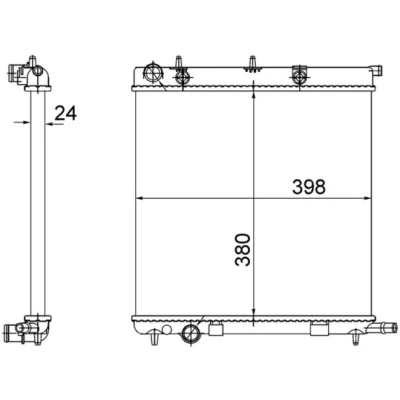 Bilde av MAHLE ORIGINAL CR 556 002S Radiator for kjøretøy med/uten klimaanlegg 380 398 24 Kjøleribber satt sammen mekanisk CITROËN: C3 I Hatchback