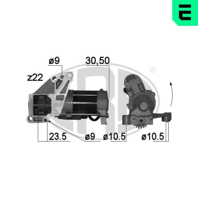 Bilde av ERA 220788A Starter 12 2 22 MITSUBISHI: Outlander SUV, Grandis, DODGE: Journey MPV, Caliber, JEEP: Patriot, Compass
