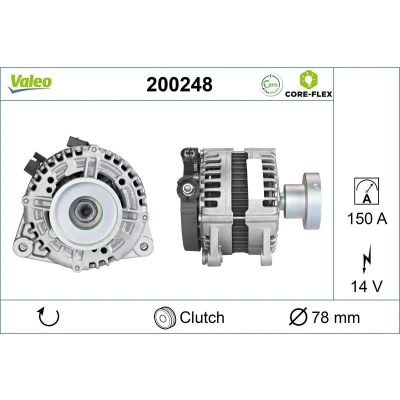 Bilde av VALEO 200248 Dynamo 14V 150A FORD: S Max Mk1, MONDEO 4 Turnier, Galaxy Mk2 MPV