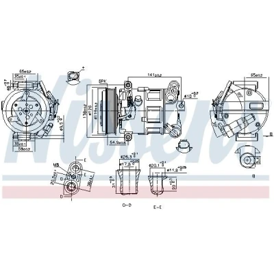 Bilde av NISSENS 890801 Kompressor 7SBH17C 12 PAG 46 YF R 134a