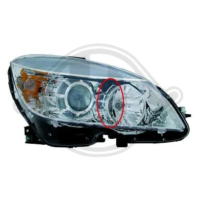 Bilde av DIEDERICHS Priority Parts 1672083 Frontlykter venstre H7/H7 med motor for høydejustering hovedlys MERCEDES BENZ: C Klasse Sedan