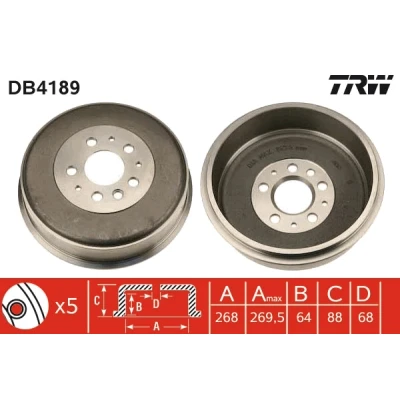 Bilde av TRW DB4189 Bremsetrommel