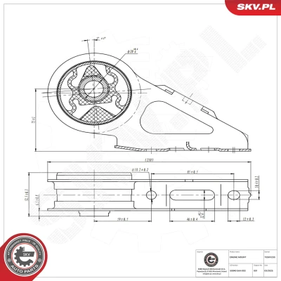 Bilde av Lagring, motor, Venstre Esen skv 75SKV230 honda jazz ii, iii OE 50840 SAA 003