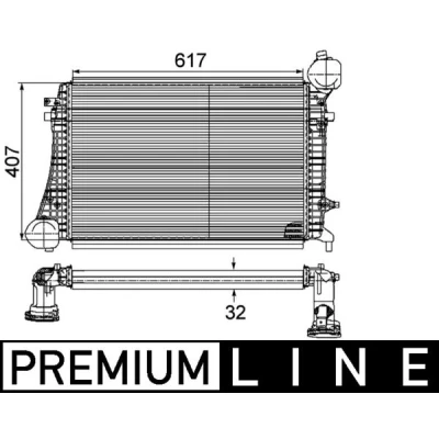 Bilde av MAHLE ORIGINAL CI 167 000P Ladeluftkjøler Med sensor VOLKSWAGEN: Caddy 3