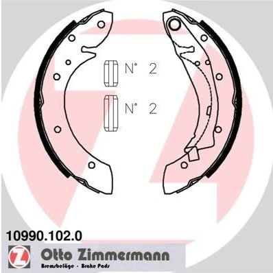 Bilde av ZIMMERMANN 10990.102.0 Bremsesko 229 42 med vippearm, Bildet viser leveranseinnholdet CITROËN: Berlingo / First I