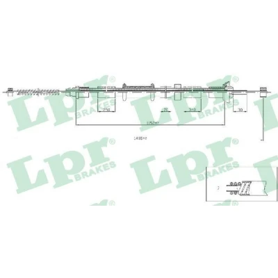 Bilde av LPR C0518B Bremsekabel 1400/1165 Trommelbrems FIAT: Panda II Hatchback
