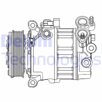 Bilde av DELPHI CS20512 Kompressor 7ZSB16 PAG 46 FORD: MONDEO 4 Turnier, Galaxy Mk2 MPV, FOCUS 3 VOLVO: V60 I