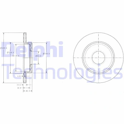 Bilde av DELPHI BG3673 Bremseskiver 245 10 5 fullt ut oljet ubehandlet uten hjullager, ABS sensorring AUDI: A4 B7 Avant, B5 B6 Avant