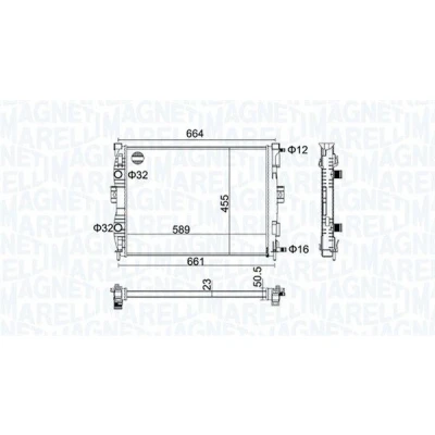 Bilde av MAGNETI MARELLI 350213160600 Radiator 589 455 23 Kjøleribber satt sammen mekanisk