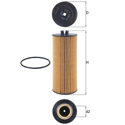 Bilde av MAHLE ORIGINAL OX 174D Oljefilter Filterinnsats MERCEDES BENZ: ATEGO, ATEGO 2