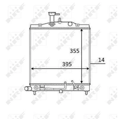 Bilde av NRF 58531 Radiator Aluminium 388 355 16 Kjøleribber loddet