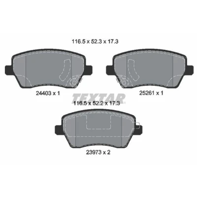 Bilde av TEXTAR 2440301 Bremseklosser med akustisk slitasjevarsel NISSAN: MICRA 4, Note II Hatchback, 5