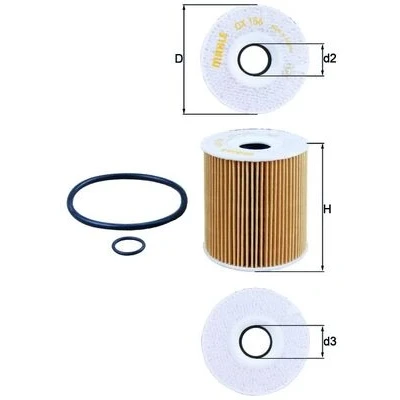 Bilde av MAHLE ORIGINAL OX 156D1 Oljefilter Filterinnsats OPEL: Omega B Caravan, Sedan