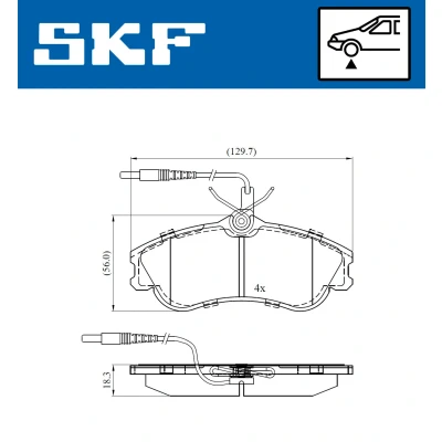 Bilde av SKF VKBP 80281 E Bremseklosser inkl. slitasjevarselkontakt PEUGEOT: 306 Hatchback