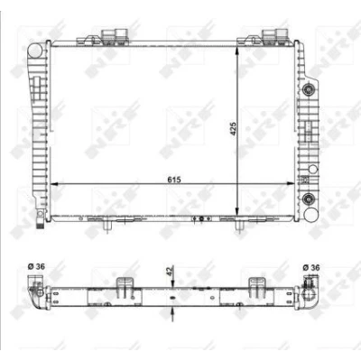 Bilde av NRF 51281 Radiator Aluminium 615 425 42 med påbyggingsdeler Kjøleribber loddet MERCEDES BENZ: E Klasse Sedan, C Sedan