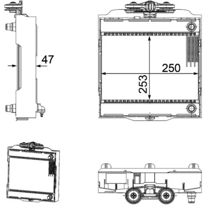 Bilde av MAHLE ORIGINAL CR 923 000P Radiator 250 253 47 Kjøleribber loddet BMW: 5 Touring, Sedan
