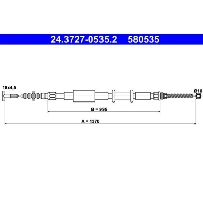 Bilde av ATE 24.3727 0535.2 Bremsekabel 1370