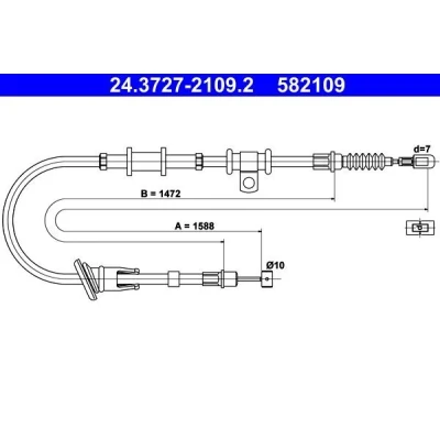 Bilde av ATE 24.3727 2109.2 Bremsekabel 1588