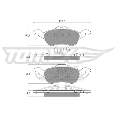 Bilde av TOMEX brakes TX 12 17 Bremseklosser framaksel FORD: Focus Mk1 Hatchback, Stasjonsvogn