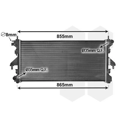 Bilde av VAN WEZEL 40002308 Radiator Aluminium 780 375 34 Kjøleribber satt sammen mekanisk FIAT: Ducato III Flatvogn lastebil / Chassis