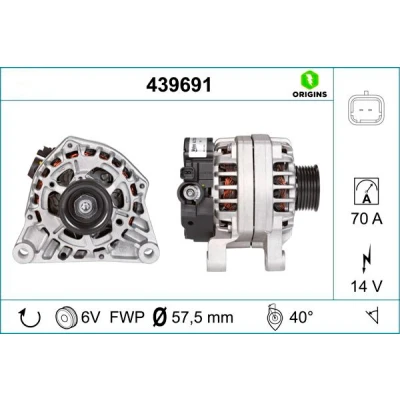 Bilde av VALEO 439691 Dynamo 14V 70A CITROËN: Berlingo II Van, II, / First I, PEUGEOT: Partner I 206 Hatchback