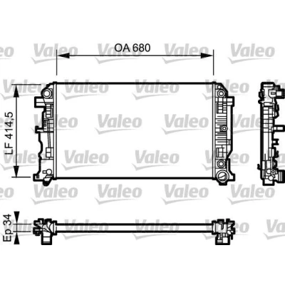 Bilde av VALEO 734929 Radiator Aluminium 680 415 34 uten kjølemiddelregulator Kjøleribber satt sammen mekanisk MERCEDES BENZ: Sprinter 3.5 T Minibuss