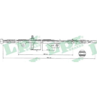 Bilde av LPR C1052B Bremsekabel 1665/1440 Skivebrems NISSAN: Primera Hatchback