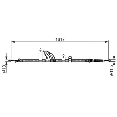 Bilde av BOSCH 1 987 482 441 Bremsekabel 1617 TOYOTA: Yaris II Hatchback