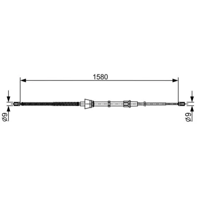 Bilde av BOSCH 1 987 482 446 Bremsekabel 1580 VOLKSWAGEN: Polo IV Hatchback, SKODA: Fabia I Hatchback