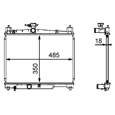 Bilde av MAHLE ORIGINAL CR 539 000S Radiator for kjøretøy med/uten klimaanlegg 485 350 18 Kjøleribber loddet TOYOTA: Yaris I Hatchback